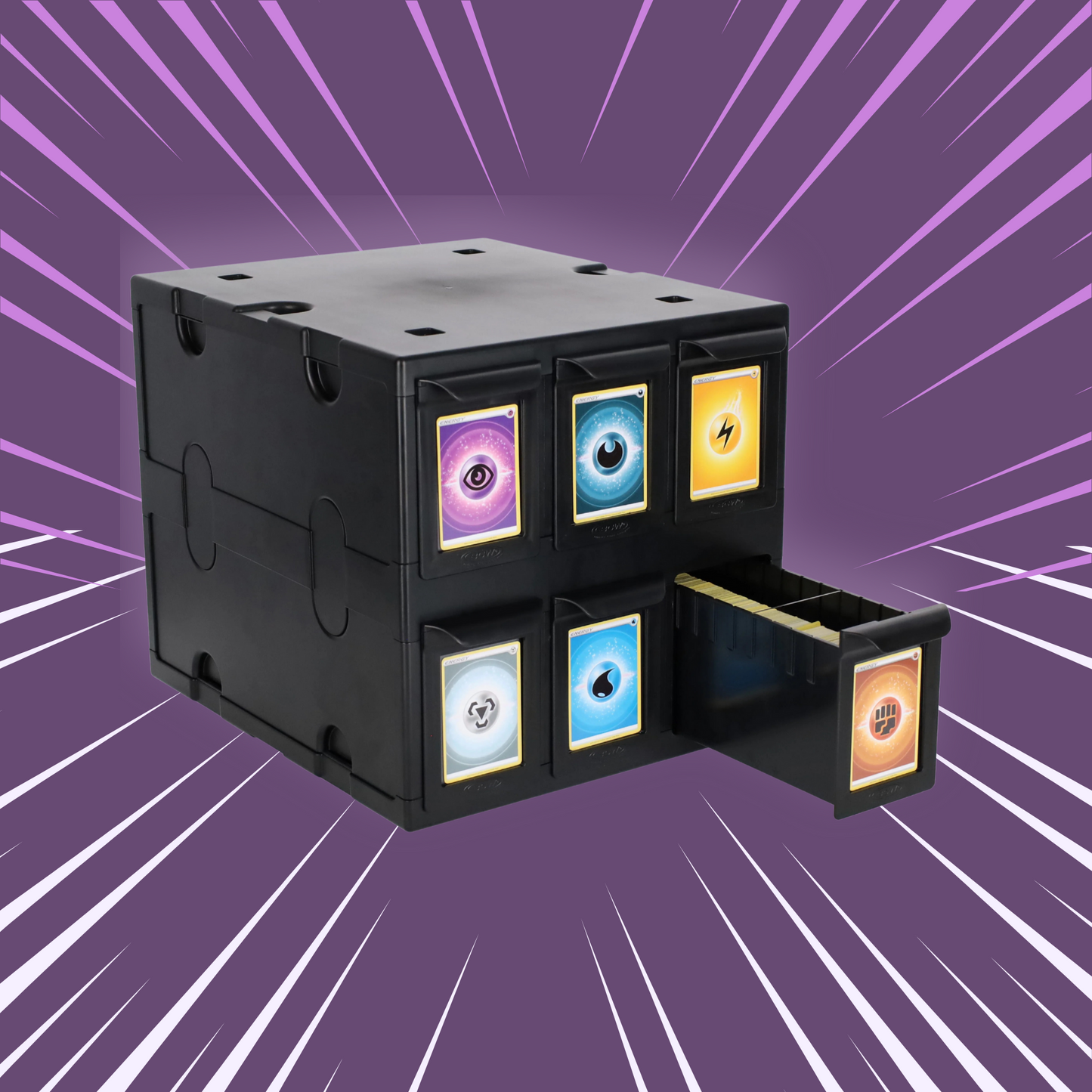 BCW 6‑Drawer Card Catalog | Black or White | Stackable Trading Card Storage