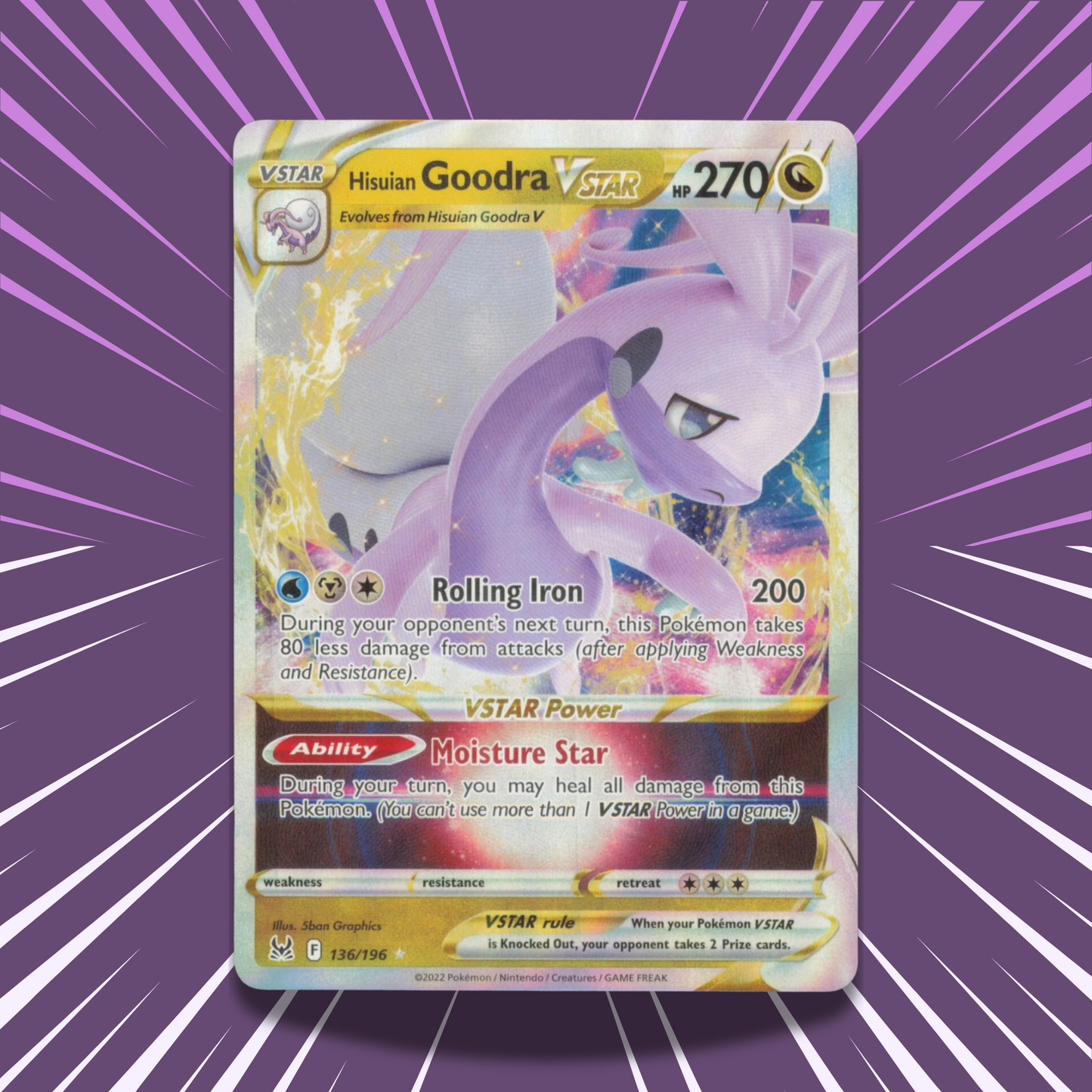 Hisuian Goodra VSTAR 136/196 | SWSH Lost Origin | Full Art Ultra Rare Card