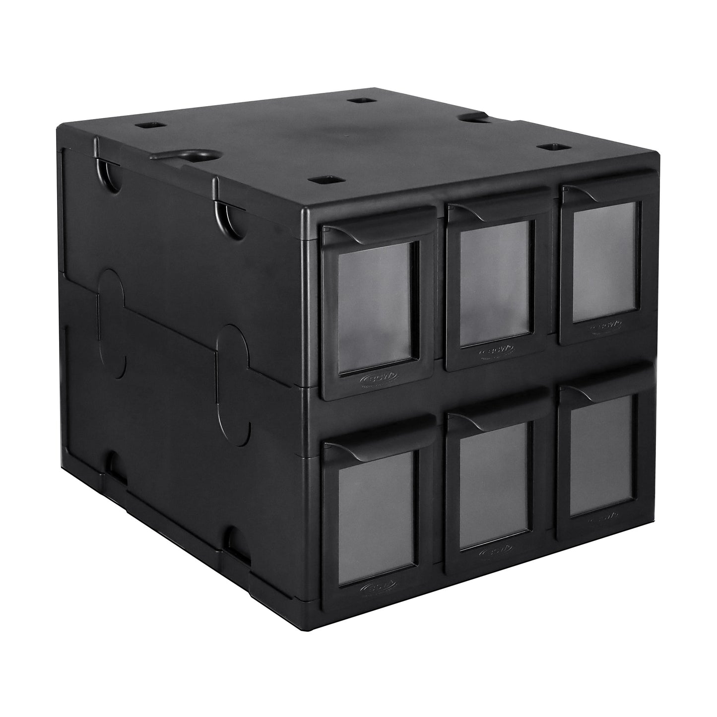 BCW 6‑Drawer Card Catalog | Black or White | Stackable Trading Card Storage
