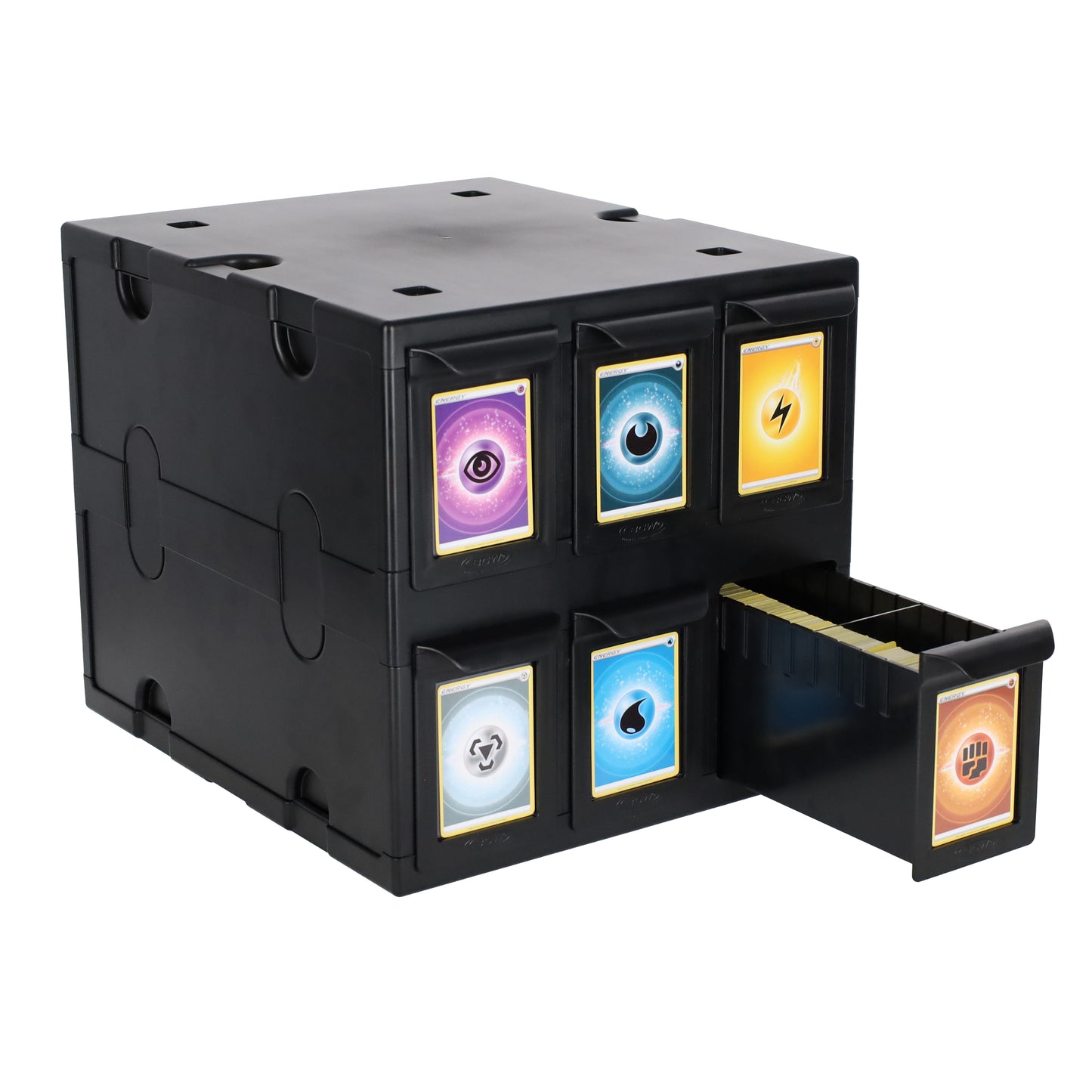BCW 6‑Drawer Card Catalog | Black or White | Stackable Trading Card Storage
