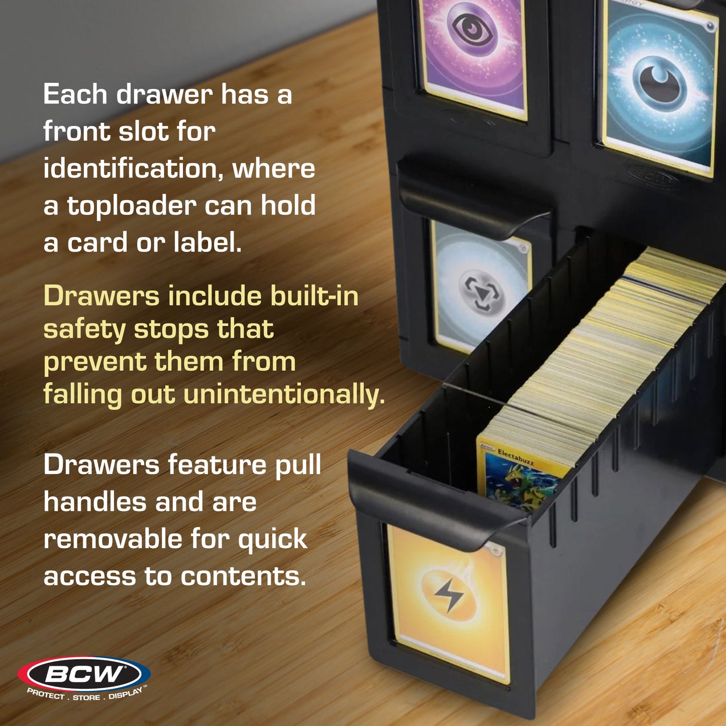 BCW 6‑Drawer Card Catalog | Black or White | Stackable Trading Card Storage