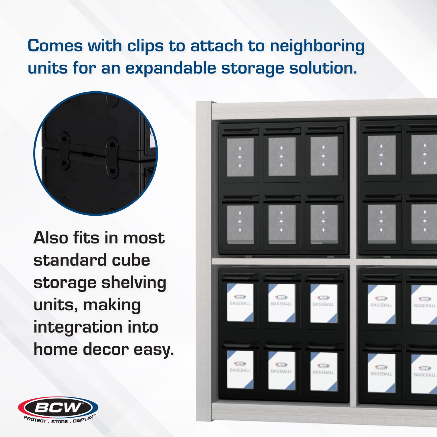 BCW 6‑Drawer Card Catalog | Black or White | Stackable Trading Card Storage