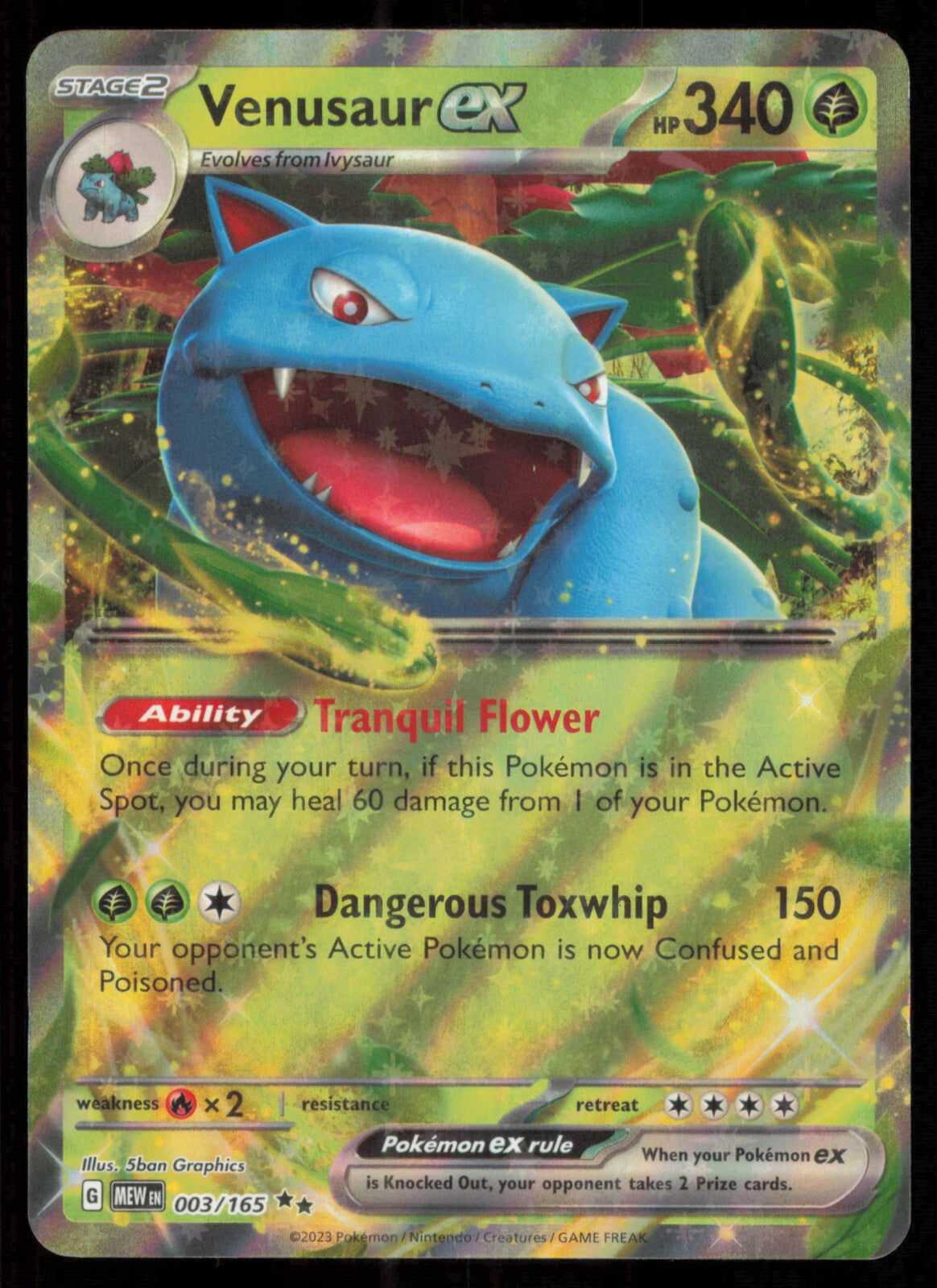 Venusaur ex 003/165 | 151 | Double Rare Card