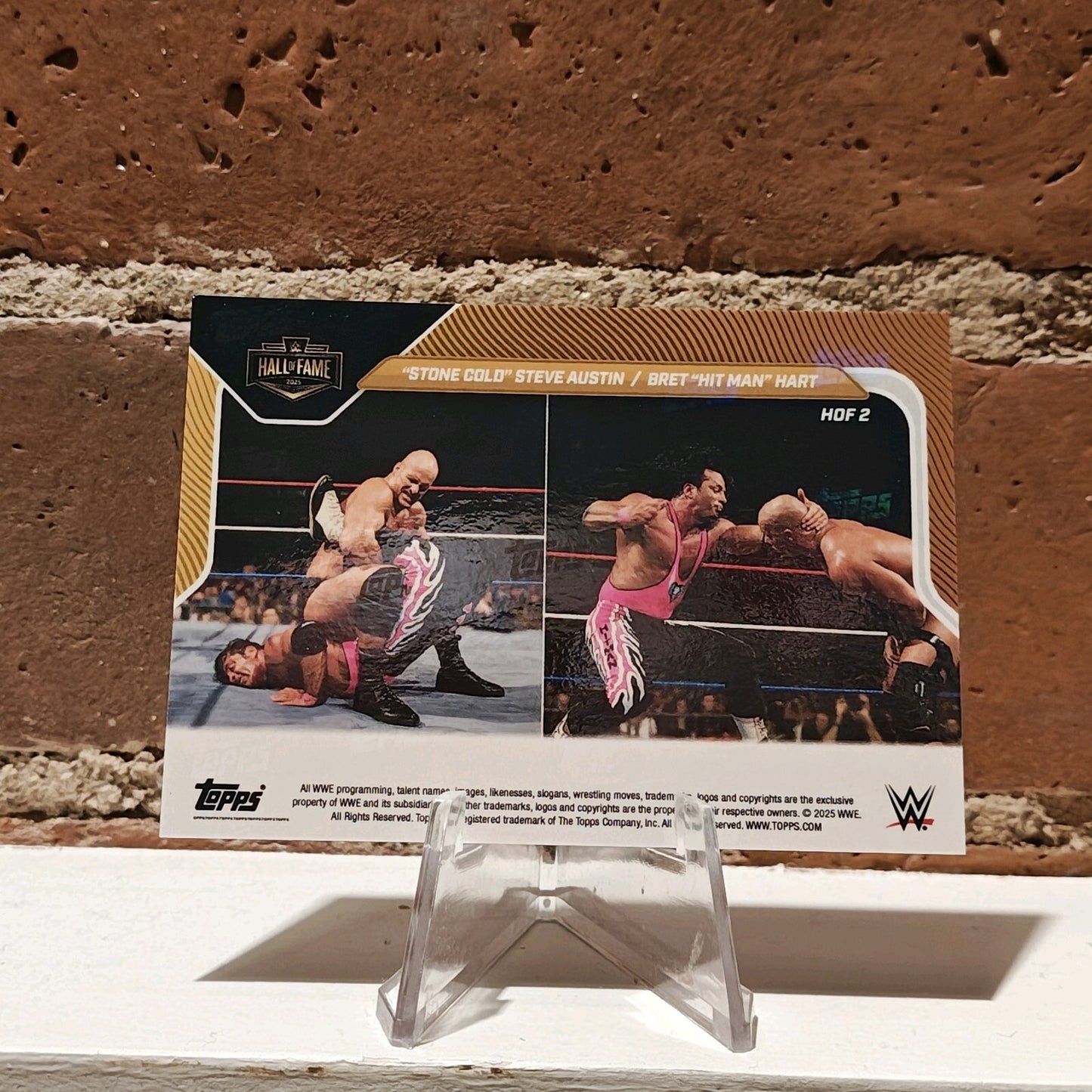 Topps NOW WWE HOF Bret Hit Man Hart & Stone Cold Steve Austin | Gold # to 50 | Parallel Card