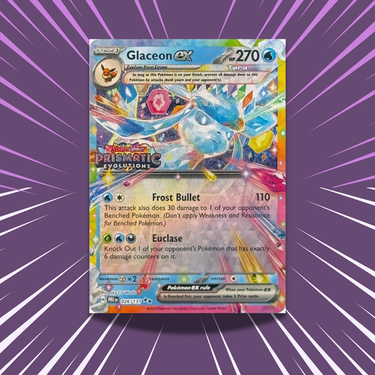 Glaceon ex 026/131 Stamped Promo | PRE | Double Rare Card