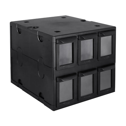 BCW 6‑Drawer Card Catalog | Black or White | Stackable Trading Card Storage