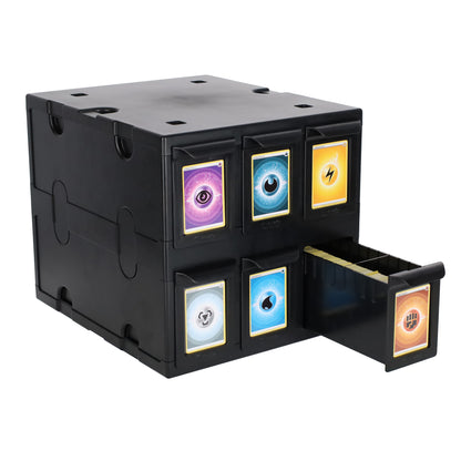 BCW 6‑Drawer Card Catalog | Black or White | Stackable Trading Card Storage