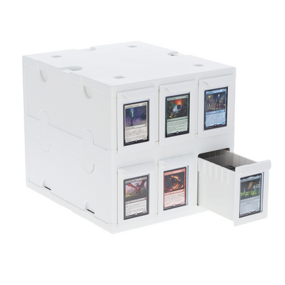 BCW 6‑Drawer Card Catalog | Black or White | Stackable Trading Card Storage
