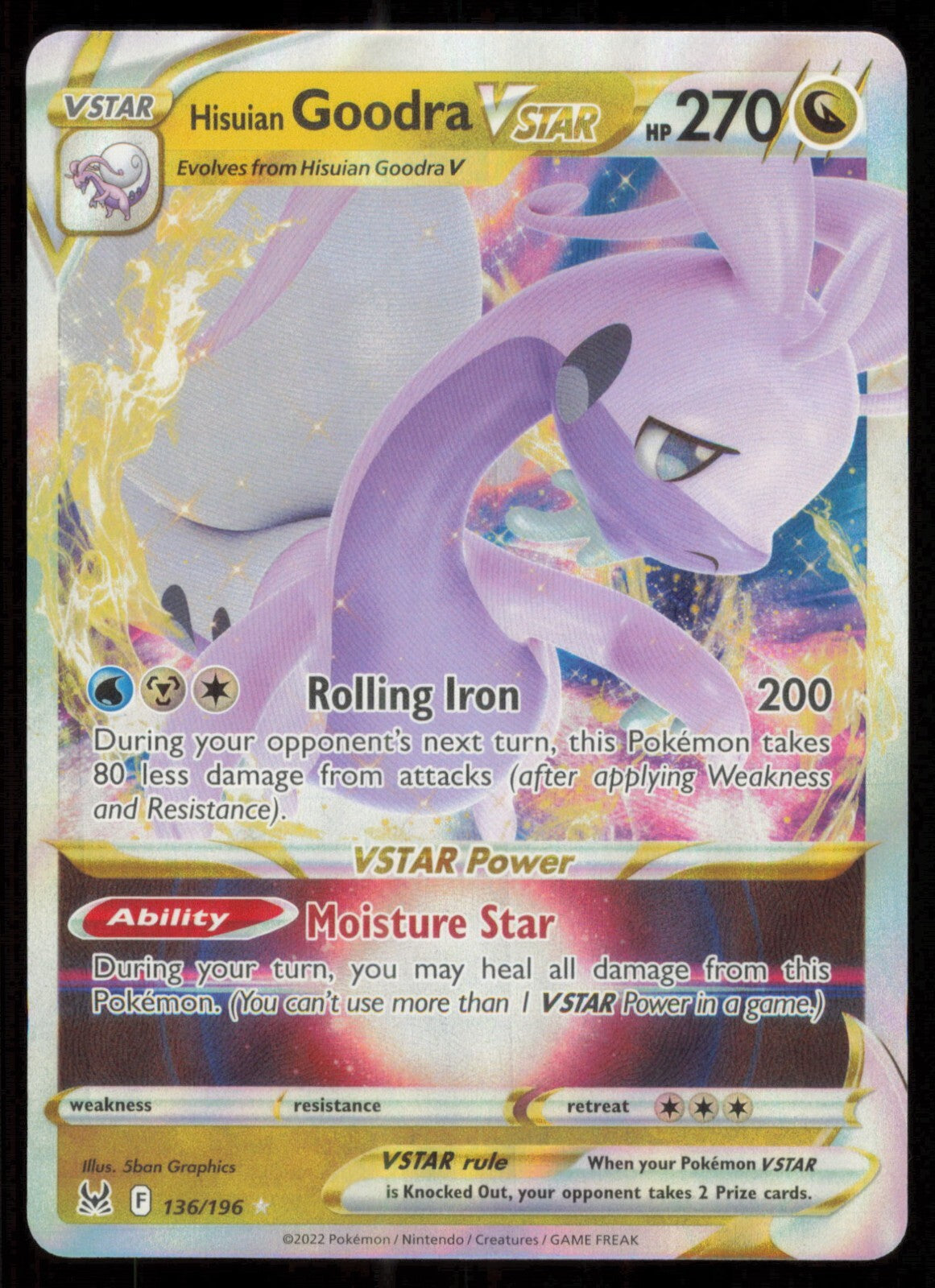 Hisuian Goodra VSTAR 136/196 | SWSH Lost Origin | Full Art Ultra Rare Card