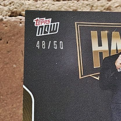 Topps NOW WWE HOF Bret Hit Man Hart & Stone Cold Steve Austin | Gold # to 50 | Parallel Card